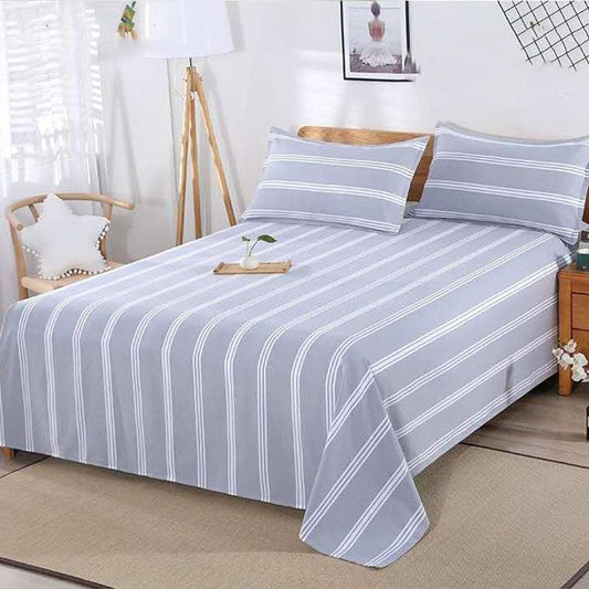 Bedding Three-piece Set Pure Cotton One-piece Bed Sheet Two Pillowcases Four Seasons Universal Naked Sleep Thick Cotton Washable