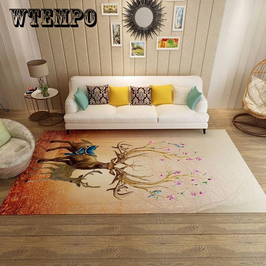 Geometric Printed Carpet Modern Coffee Table Bedroom Living Room Footpad Non-slip Carpet