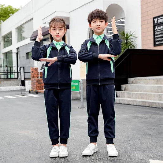 Spring and Autumn Children's School Uniforms Kindergarten Uniforms Primary School Uniforms Children's Class Uniforms, Sportswear Two-piece Suits