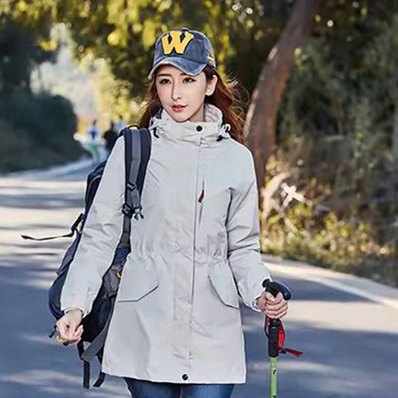 Jacket Two-piece Detachable Windproof and Waterproof Windbreaker Autumn and Winter Couple Coat Men and Women Cotton Windproof and Rainproof Jacket