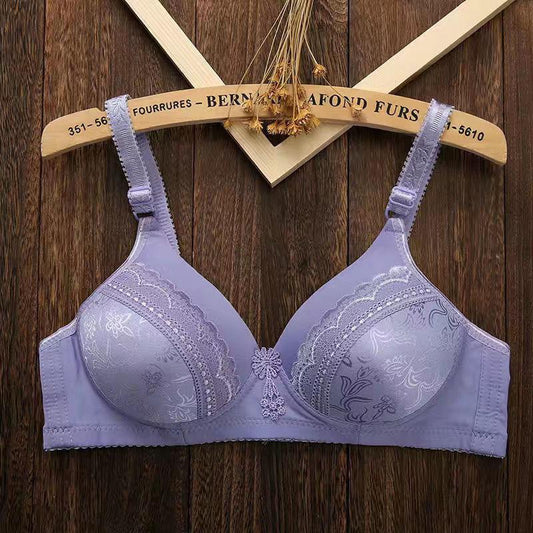 Thin, Small Breasts Gather Without Steel Ring Underwear Gather To Gather The Breast Milk Anti-sagging Lace Lace Ladies Bras Are Light and Breathable