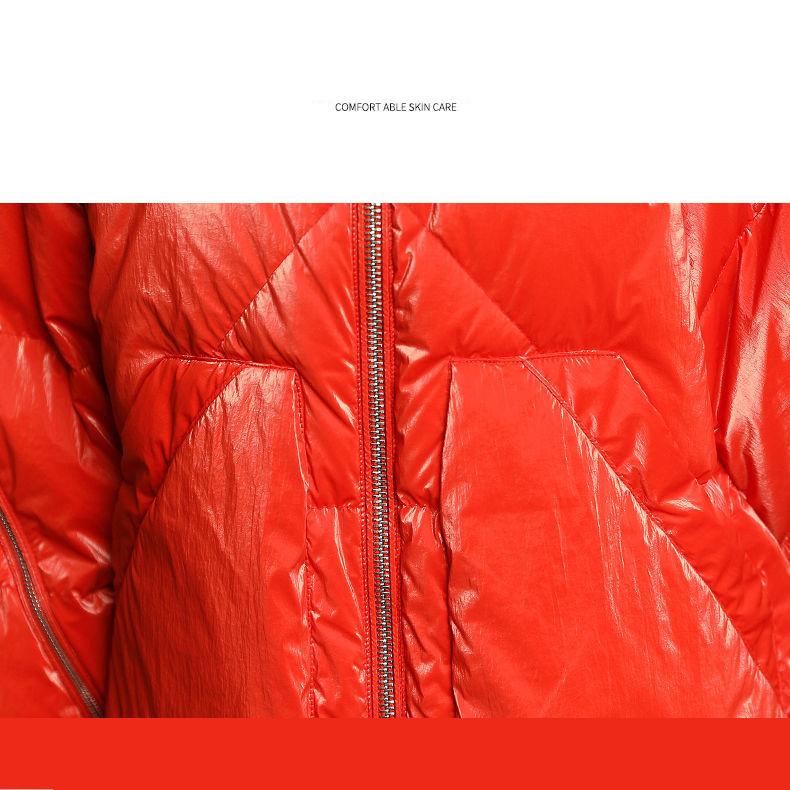 Hooded Loose Bright Face Down Jacket Women Autumn and Winter Bread Down Jacket Short Jacket