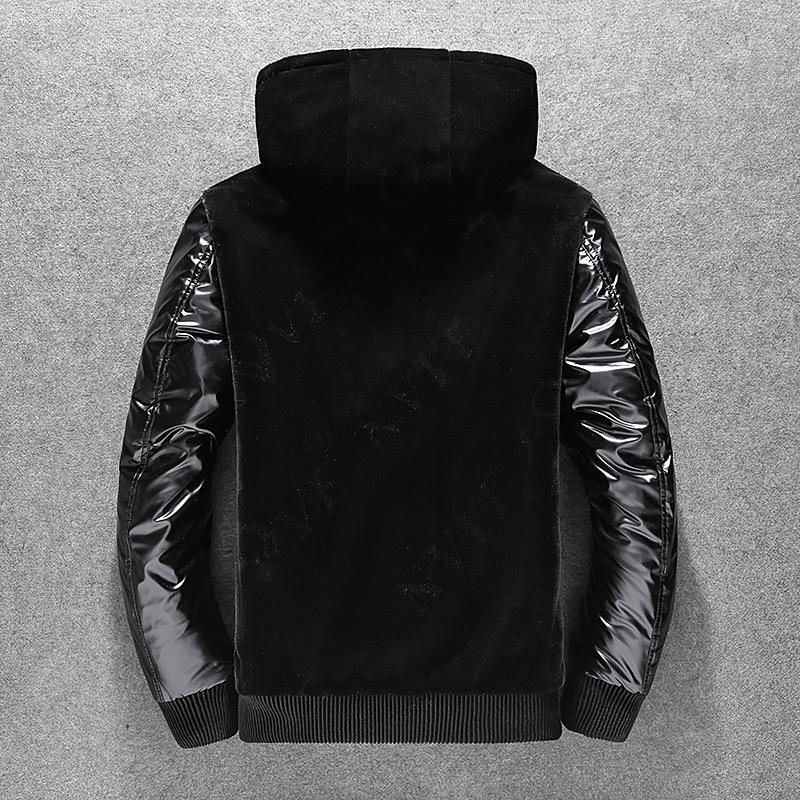 Winter Thick Warm Down Jacket Hooded Casual Solid Color Men's Jacket
