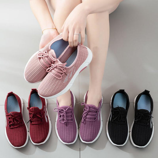 Ladies Sports Flying Knit Comfortable Shoes Summer Breathable Sneakers