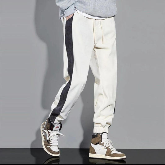 Men's Spring Sweatpants Loose-fitting Sports Pants Youth All-match Casual Trousers Adjustable Lacing Plus Size Pants
