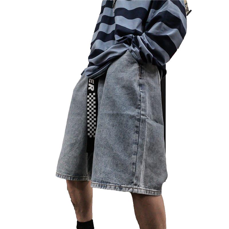 Fat Men's Plus Size Jeans Shorts Summer Retro BF Wind Loose Plus Fat Increase Fat Wide Leg Pants