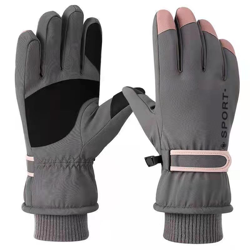 Men's and Women's Ski Gloves Winter Fleece Thick Warm Waterproof Gloves for Riding Touch Screen Outdoor Sports Driving Motorcycle Windstopper Gloves