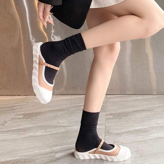 Solid Color All-match Slip-on Sandals and Slippers Baotou Half Slippers Women's Outer Wear Flat-heeled Loafers Comfortable and Light