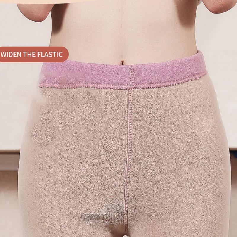 Camel Wool Warm Pants Women Plus Velvet Thickening Ladies Long Trousers One-piece Lamb Velvet High-waist Inner and Outer Leggings
