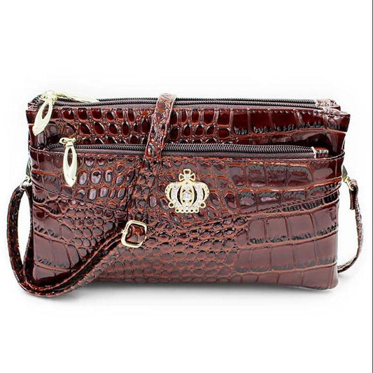 Women Crossbody Shoulder Bags All-match Crown Messenger Handbag PU Leather Casual Small Bag Clutches Mobile Phone Daily Zipper Satchel Handbags