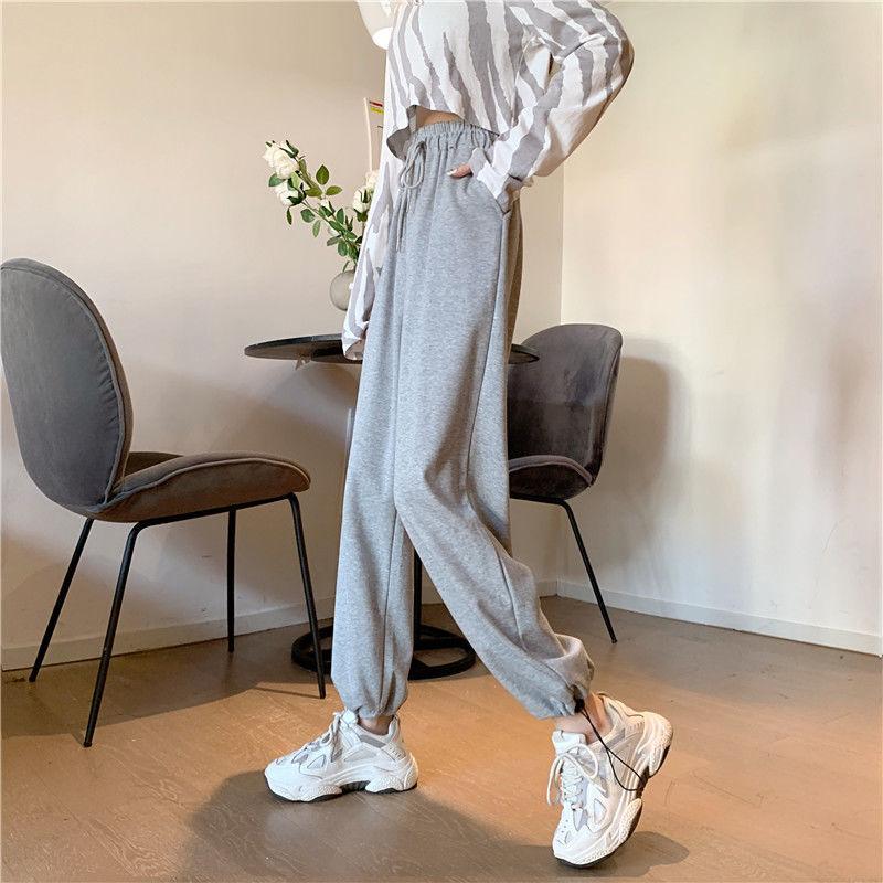 Drawstring Drawstring Pants Female Student Ins Harajuku Style High Waist Straight Casual Wide-leg Sports Harem Pants