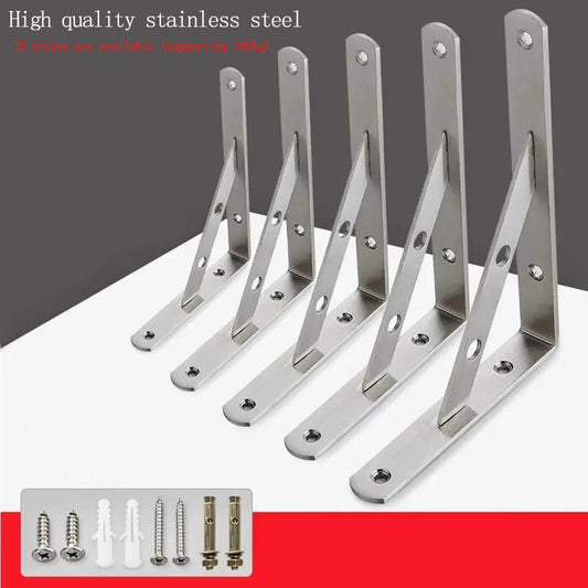 A Pair of Stainless Steel Tripod Shelf Bracket Right Angle Bracket Kitchen Support FrameA