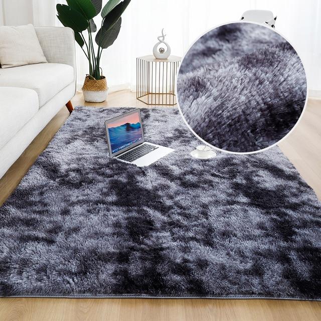 Soft Carpet for Living Room Plush Rug Fluffy Thick Carpets Bedroom Decor Area Long Rugs Anti-slip Floor Mat Gray Kids Room Mat