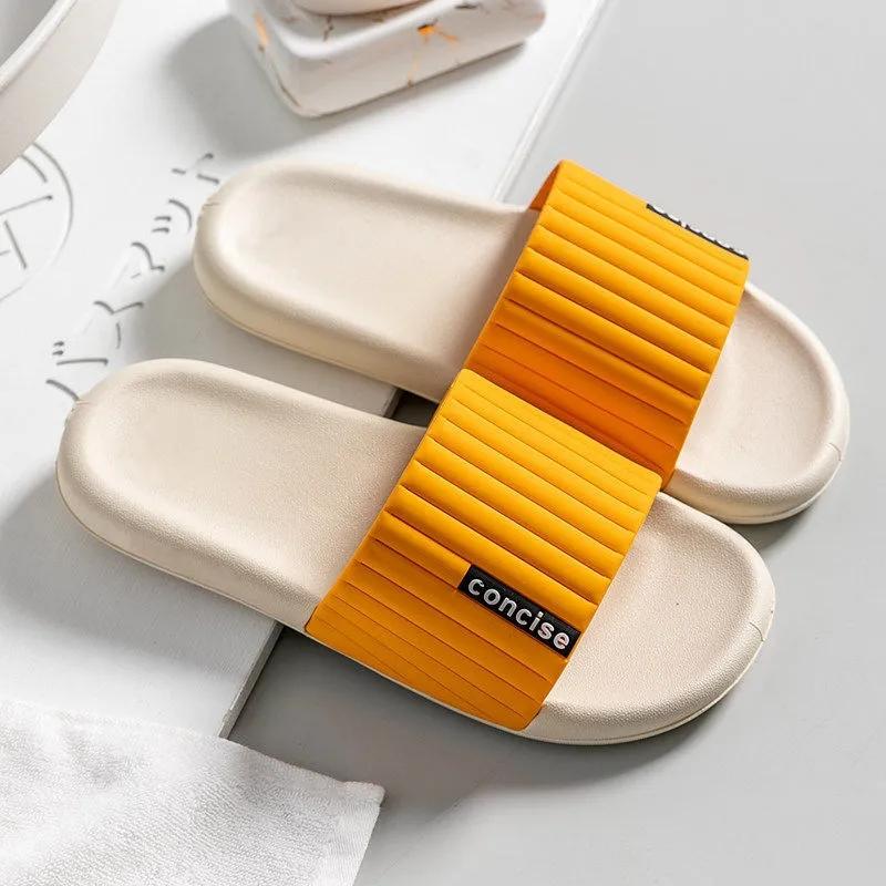 Men's Slippers Summer Indoor Home Non-slip Bathroom Flat Slippers Deodorant Soft Sole Outdoor Couples Slippers