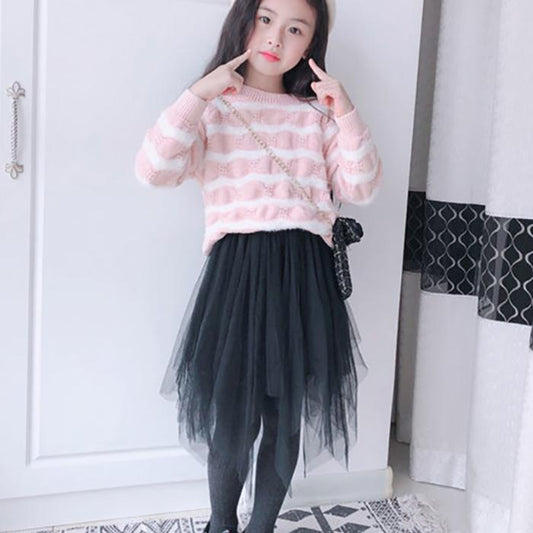 Autumn Spring Summer Casual Girls Summer Thin Mesh Skirt Korean Irregular Short Skirt Pleated Skirt Tutu Skirt