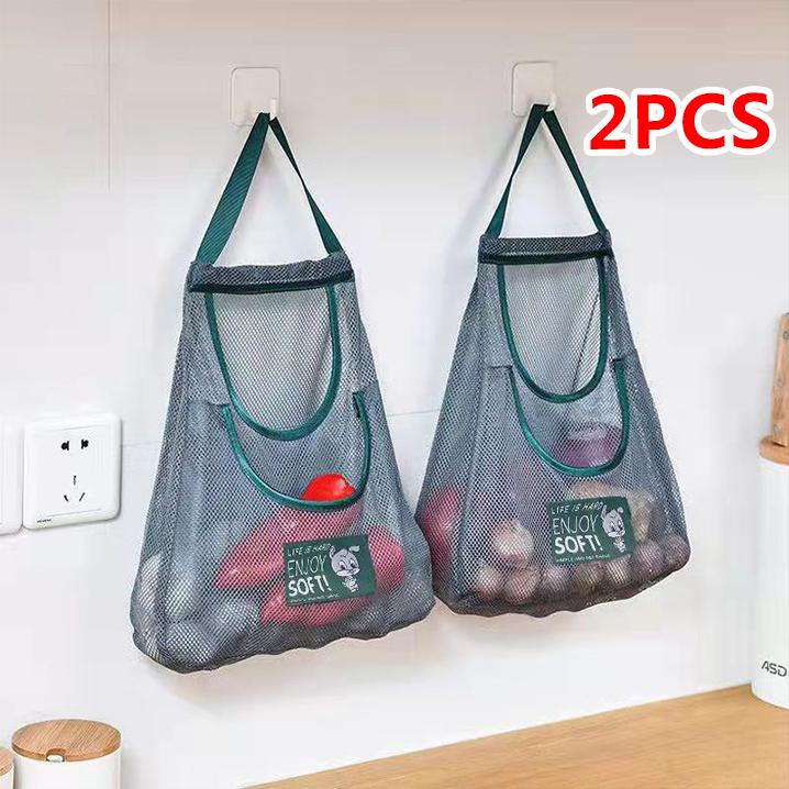 Kitchen Wall-mounted Storage Hanging Bag for Fruits and Vegetables Put Potatoes and Fruits Hollow Mesh Bag Household Breathable Storage Bag