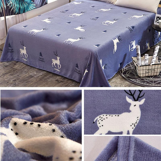 Skin-friendly Summer Blanket Flannel Sheets and Blankets Four Seasons Coral Fleece Napping Blanket