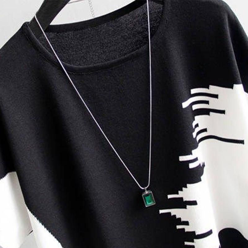 Women's Short Sleeve T-shirt Loose Summer Women's Top Large Size Bottoming Knitted Sweater