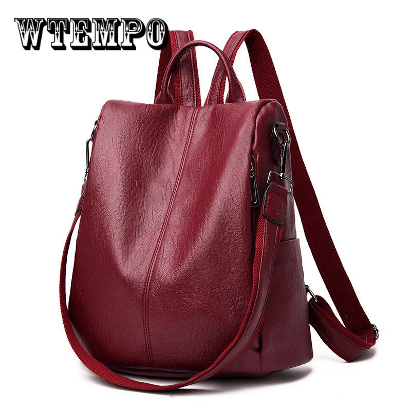 Women Backpack Genuine Leather School Backpacks For Girls Fashion Soft Travel Teenager Bags