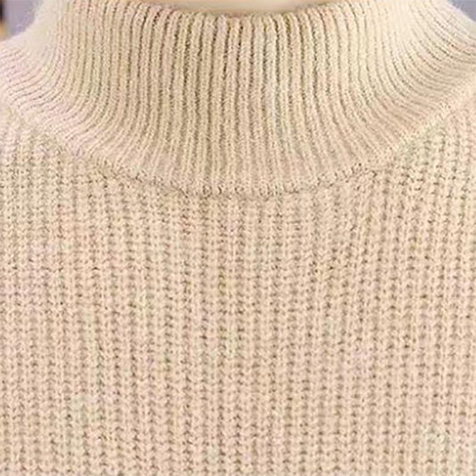 Autumn Sweatshirts for Men Youth Round Neck Warm Knit Sweater Half High Neck Sweater Men