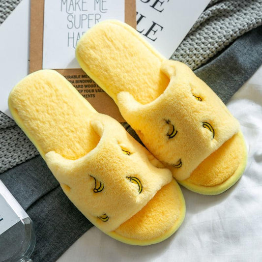 Cute Cotton Slippers In Autumn and Winter Indoor Warm Flat Shoes Comfortable Soft-soled Shoes Soft and Fluffy