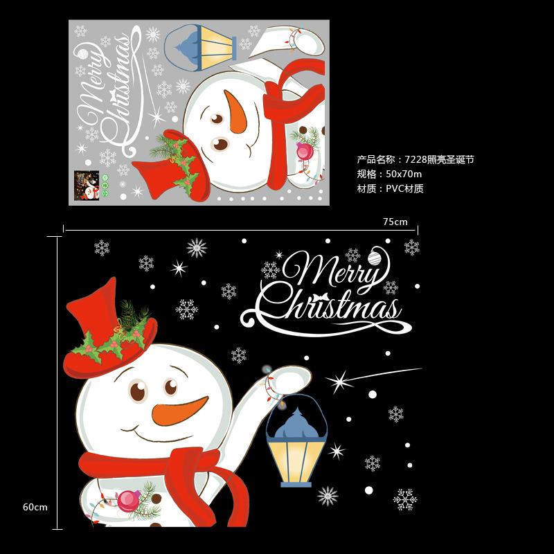 Christmas decoration snowman wall stickers shop door window glass stickers PVC