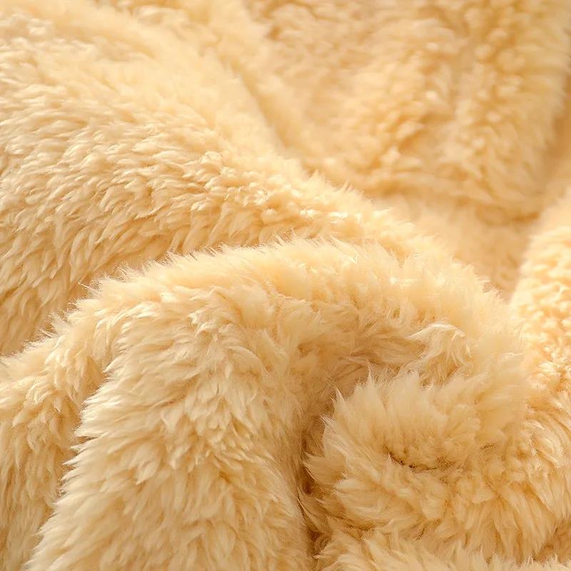 Infant Children's Autumn Winter Plush Suit Baby Plus Fleece Thick Winter Clothing Double-sided Fleece Two-piece Suit for Boys Girls