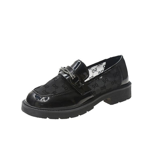 Women's British Style Leather Shoes Summer Thin Breathable Mesh Women's Single Shoes One-step Loafers