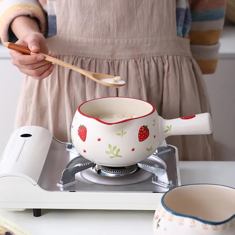 Japanese Milk Pot Ceramic Household Non-stick Pot Porridge Instant Noodle Milk Baby Food Supplement Mini Casserole