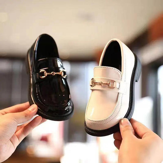 Children Elegant Princess Leather Casual Shoes Kids Girls Wedding Dress Party Solid Color Shoes for Girls