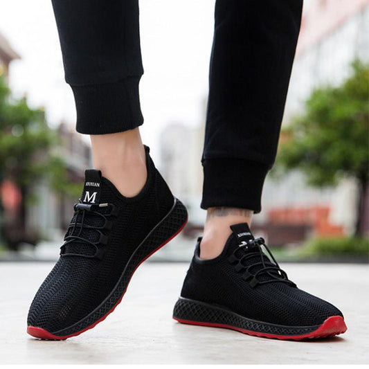 Men's Fashion Versatile Mesh Shoes Hollow Breathable Sneakers Student Casual Running Shoes