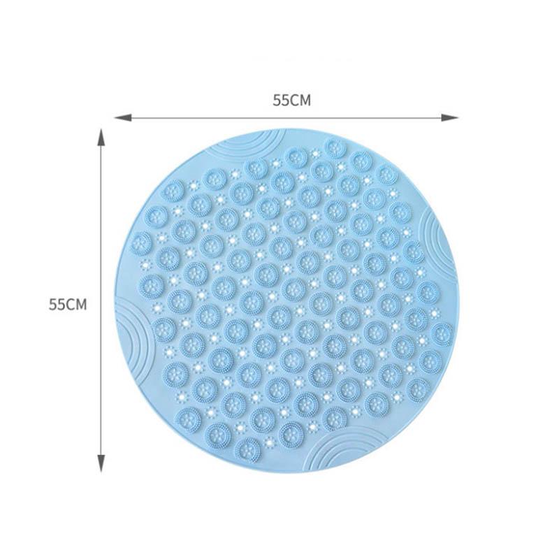 Round Bathroom Non-slip Mat Environmentally Friendly Shower Room Bath Mat Toilet Mat Bathroom Waterproof Mat with Suction Cup