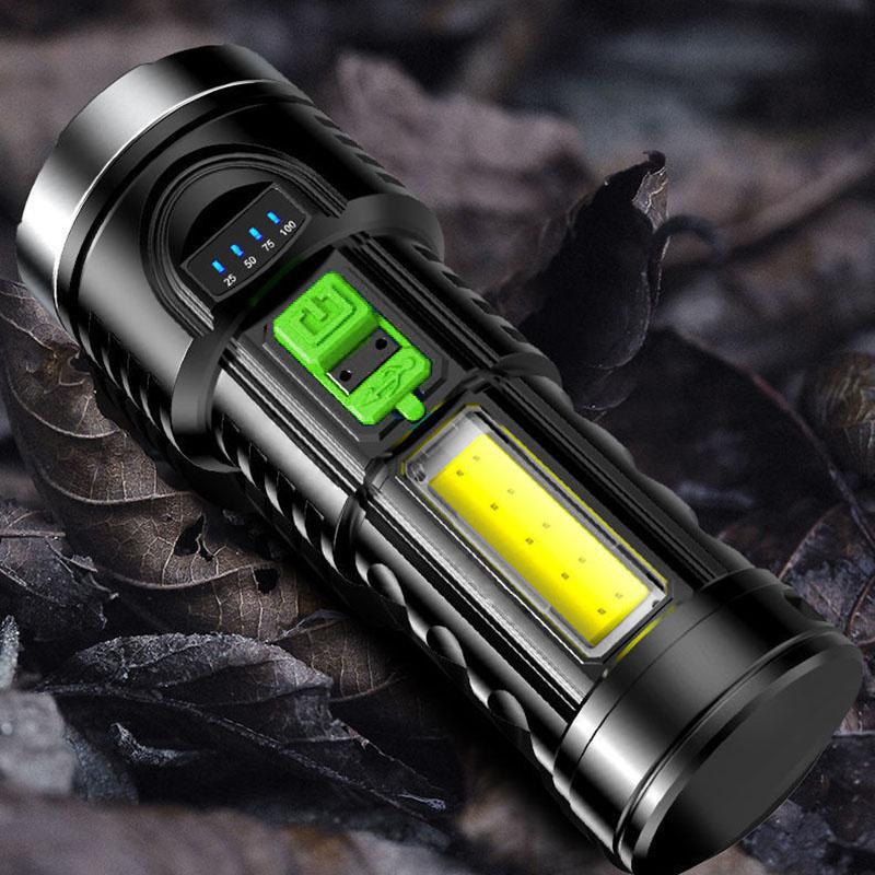 Portable Outdoor Household Flashlight Bright Torch USB Rechargeable Lamp Camping Hiking Car Emergency Ultra Bright Long-range LED Flashlight
