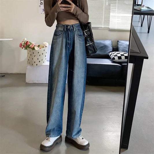 Spring Wide-leg Pants Slimming Jeans Fashion Age-reducing All-match Washed Wide-leg Pants Women's Pants Students