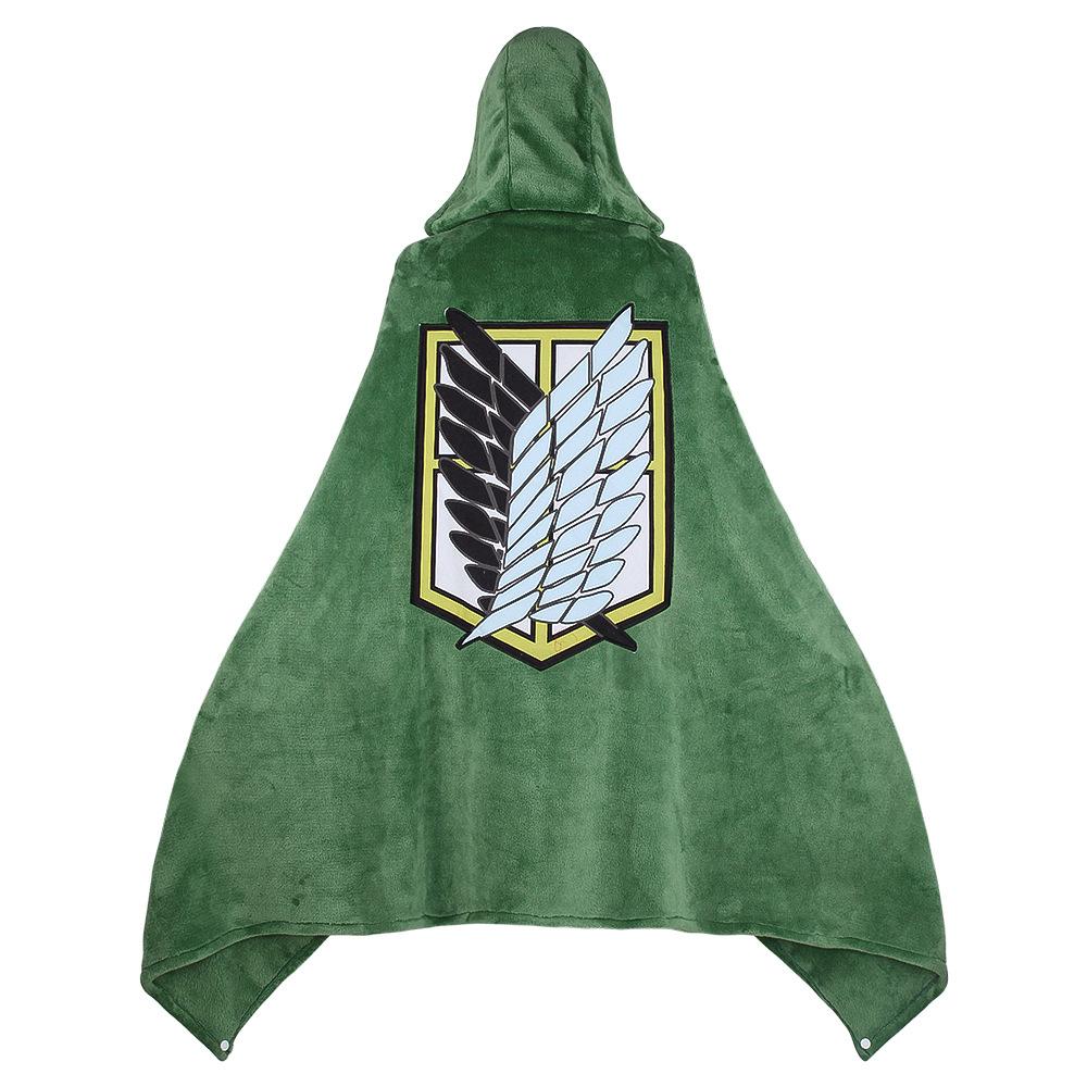 Attack on Titan Hoodie Cape Plush Blanket Anime Throw Shingeki No Kyojin Scouting Legion Cosplay Cloak Anime Blanket