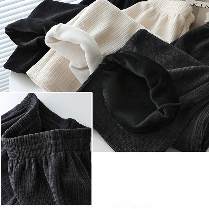 Plus Velvet Thickened Chenille Autumn and Winter High Waist Wide-leg Pants Women Loose and Thin Korean Students Straight-leg Pants Mopping Pants