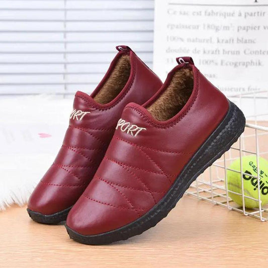 Winter Women's Waterproof Padded Warm Cotton Shoes Flat Non-slip Plus Fleece Cotton Boots