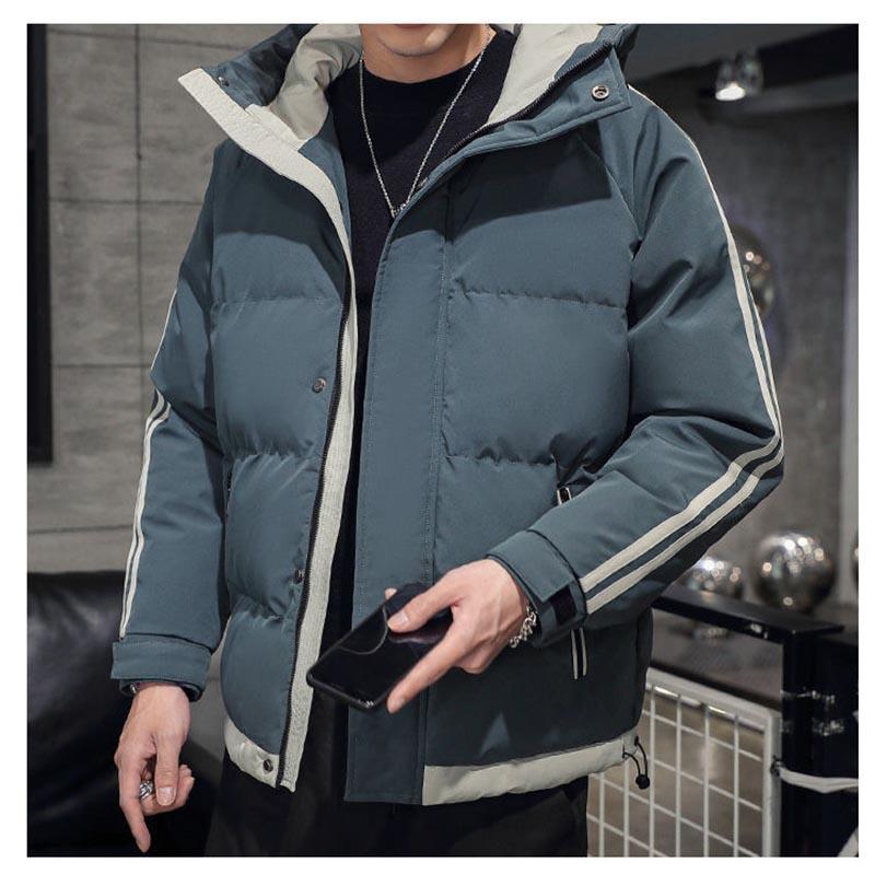 Winter Men's Cotton-padded Jacket Plus Velvet Thick Warm Jacket Hooded Short Down Coats
