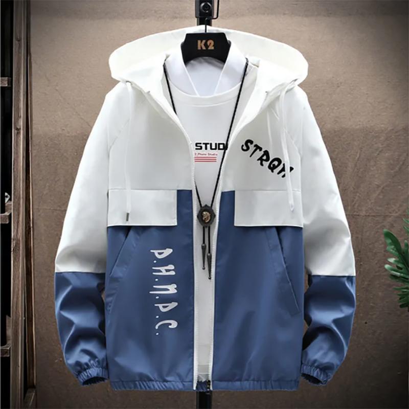 Autumn Men's Jacket Trend Workwear Jacket Youth Top Clothes Casual Hooded Gown