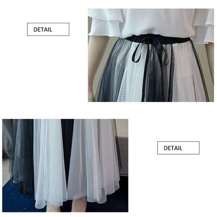 2 Pieces Ladies Suit Skirt Spring and Summer Short Sleeve Mid-length Casual Vacation Office Home