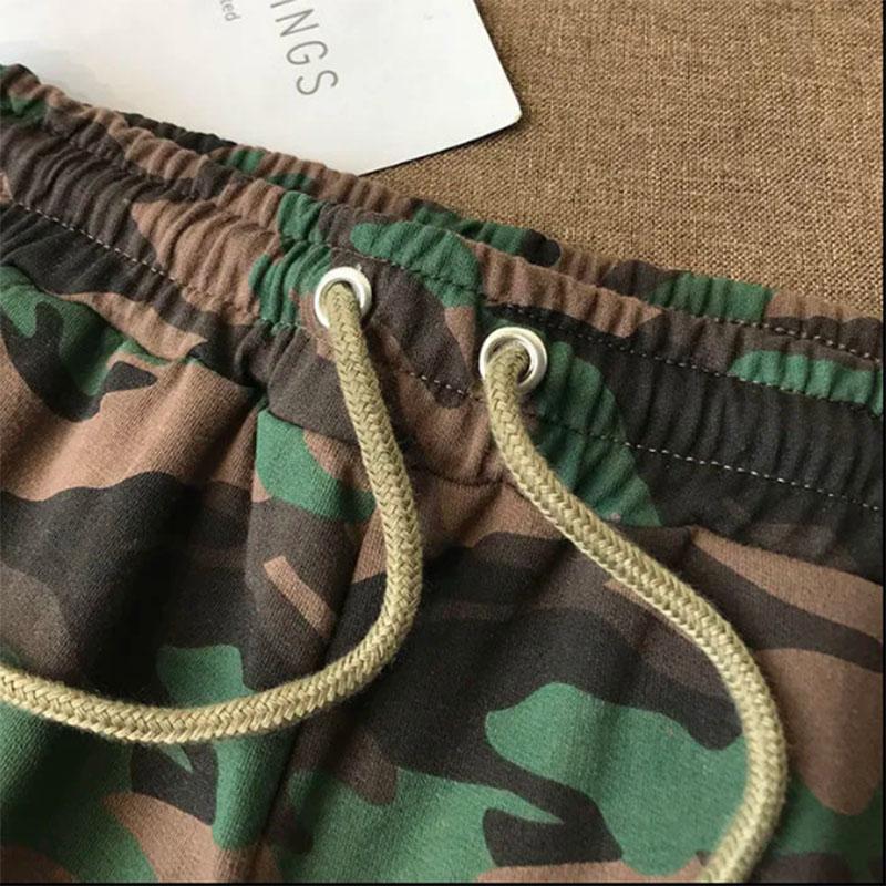 Sports Shorts Women Loose All-match Trend Summer High Waist Wide Leg Camouflage Shorts Sports Casual Beach Pants