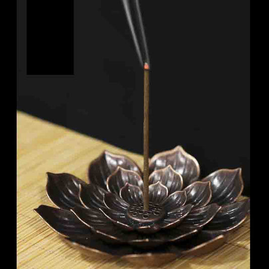 Large Retro Incense Burner Lotus Plate Stick Holder