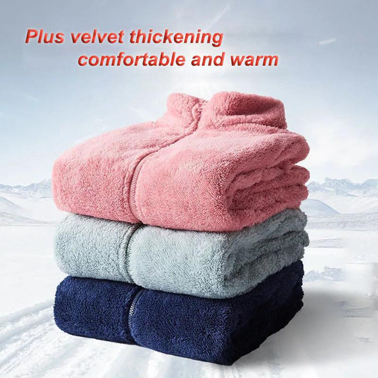 Ladies Double-sided Polar Fleece Jacket Fashion Winter Plus Velvet Thickening Warmth Short Stand-up Collar Outdoor Jacket Suitable for Women