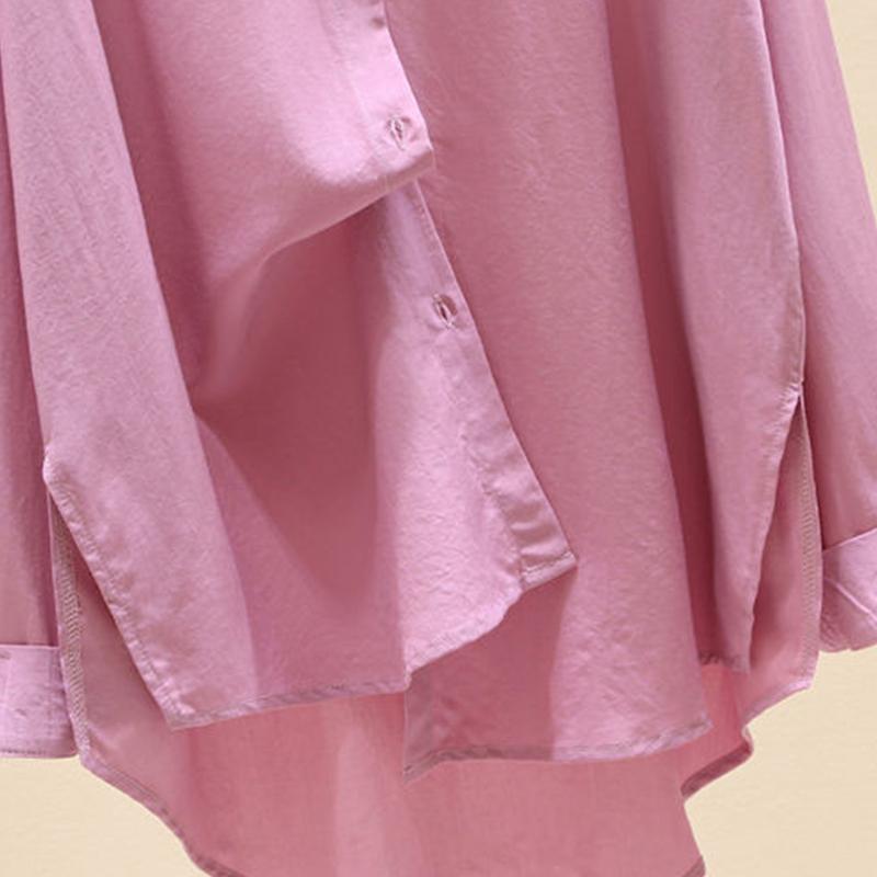 Cotton Shirt Women's 2021 Spring and Autumn Korean Version of Solid Color Long-sleeved Drape Loose Casual Sunscreen Shirt Top