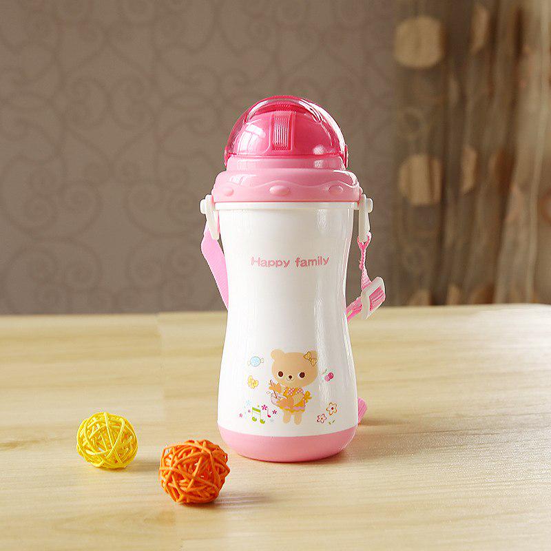 300ml Children 'S Plastic Feeding Cup Baby Portable Feeding Bottle With Straw Leak Proof Dura