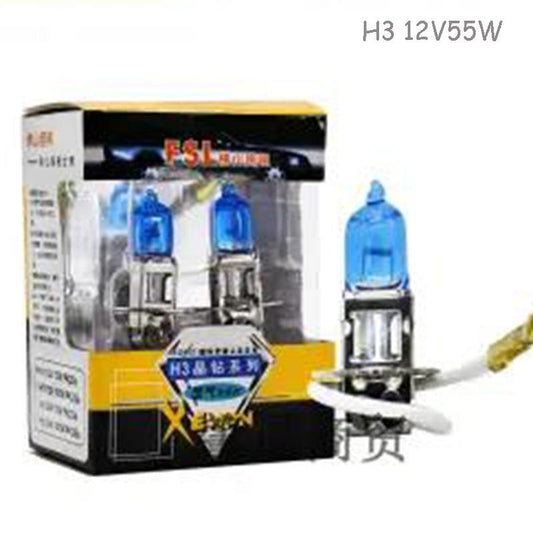 2pcs Plus Xenon Far and Near Beam Headlight White Light Car Bulb H1 H4 H7 H8 H9 H11 9005 Super Bright 12V55W Spotlight Halogen Bulb