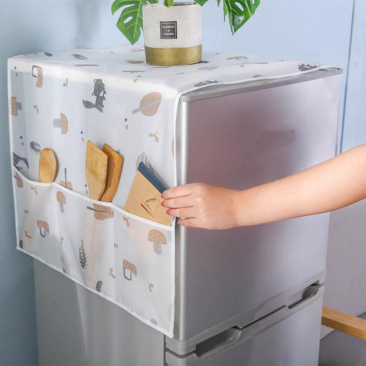Print Dust Covers Washing Machine Covers Refrigerator Organizer Fridge Dust Cover with Pocket Home Decor