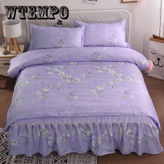 Bedding Set Flower Bed Linen 4pcs/set Duvet Cover Set Pastoral Bed Sheet Duvet Cover
