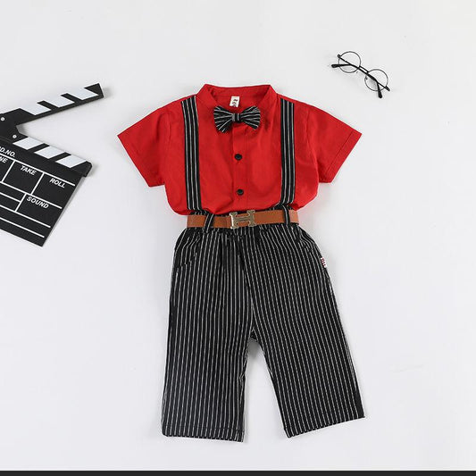 Children's Clothing Boys' Suits Children's Clothing Middle Small Children Children Baby Dresses Short-sleeved Summer DressesKorean Version