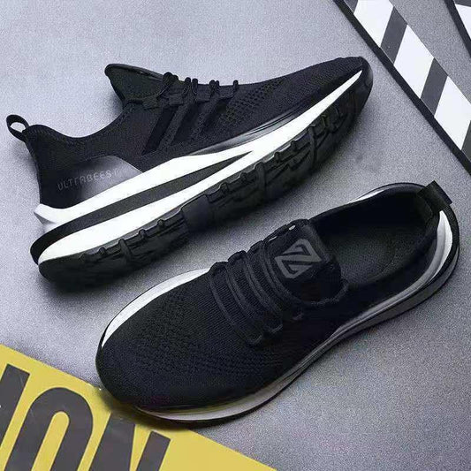 Men's Spring and Summer Breathable Deodorant Casual Sports Shoes Running Shoes Trend All-match Flying Mesh Shoes